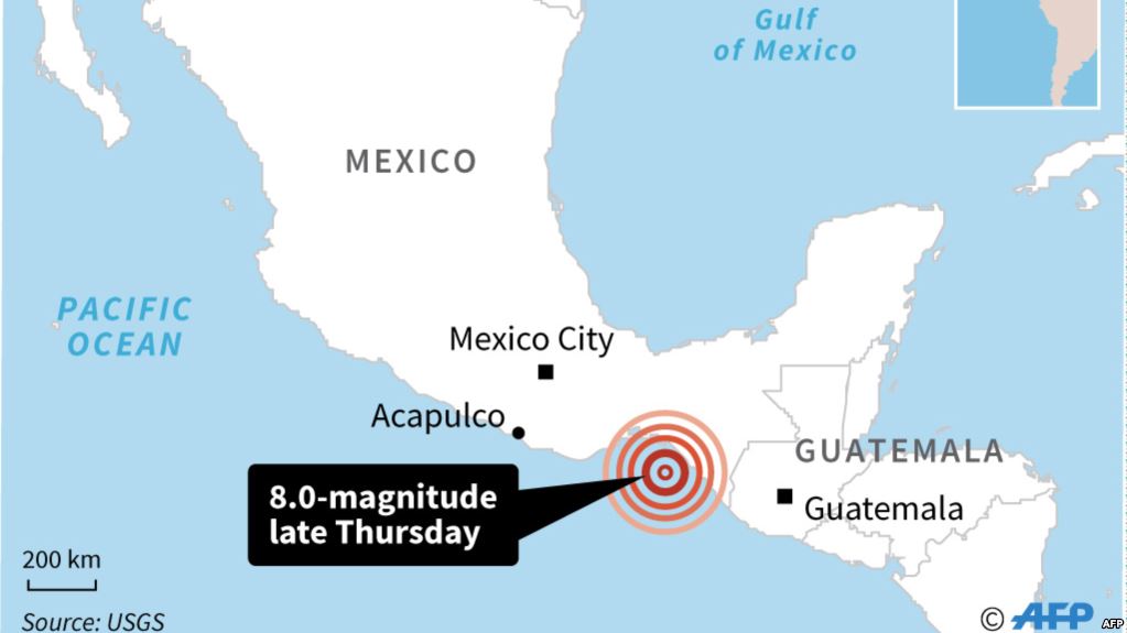 تصویر از زلزله ٨ ریشتری در مکزیک احتمال وقوع سونامی منتفی نیست
