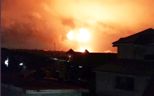 تصویر از انبار ذخیره گاز طبیعی در غنا منفجر شد