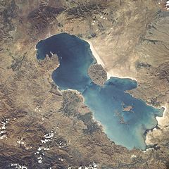 تصویر از حجم آب دریاچه ارومیه چهار برابر شد