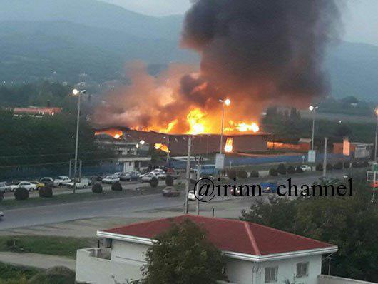 تصویر از آتش سوزی در کارخانه ریسندگی بهشهر