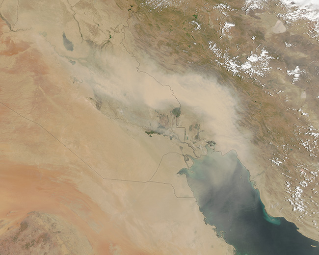 تصویر از عراق منشاء گرد و غبار اخیر غرب کشور است