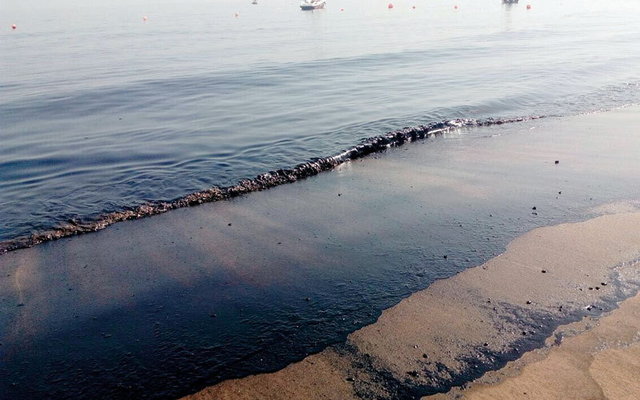 تصویر از نشت و آلودگی نفت در سواحل امارات