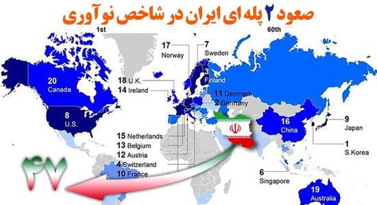 تصویر از ایران با صعود دو پله‌ای در جمع نوآوران جهان قرارگرفت