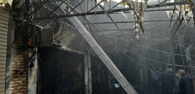 تصویر از خسارت پنج میلیارد ریالی آتش ‌سوزی به شبکه برق بازار تبریز