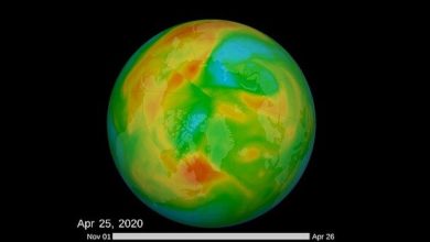 تصویر از بزرگترین حفره لایه اوزون در قطب شمال بسته شد