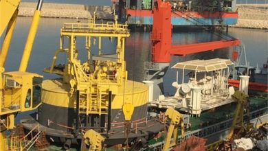 تصویر از محموله گوی شناور فاز ۱۹ پارس جنوبی وارد عسلویه شد