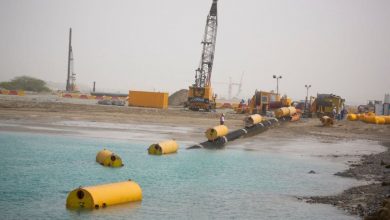 تصویر از پایان لولهگذاری نخستین خط دریایی پایانه نفتی جاسک