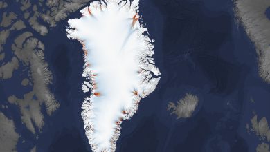 تصویر از مرزهای گرینلند کوچکتر می شود