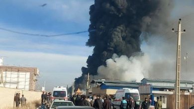 تصویر از انفجار و آتش سوزی در شهرک صنعتی اشتهارد