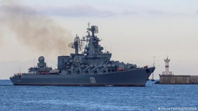 تصویر از انفجاردر عرشه مهم‌ترین رزمناو روسیه در دریای سیاه