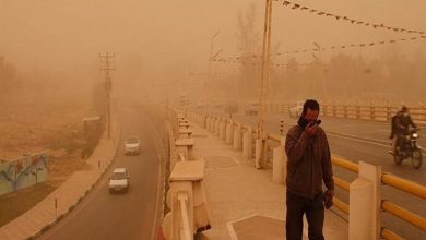 تصویر از نفوذ گردو خاک از عراق به نوار غربی کشور