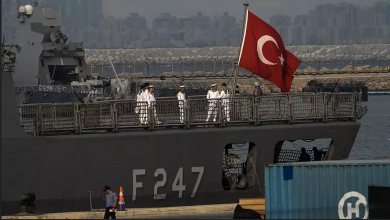 تصویر از کشتی جنگی ترکیه در اسرائیل پهلو گرفت