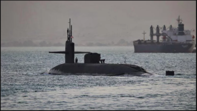 تصویر از زیردریایی هسته‌ای آمریکا مجهز به موشک‌های هدایت‌شونده وارد خلیج فارس می‌شود