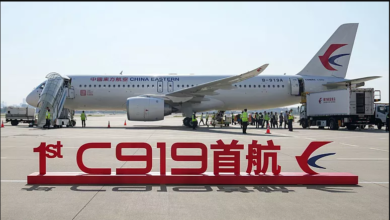 تصویر از نخستین پرواز هواپیمای ساخت چین در مسیر شانگهای به پکن انجام شد