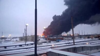 تصویر از حمله روسیه به پایگاه ذخایر گاز اوکراین