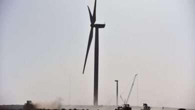 تصویر از نیروگاه بادی میل نادر در آستانه بهره برداری