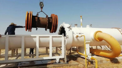 تصویر از توپکرانی خط لوله ۱۶ اینچ دریایی میدان هنگام