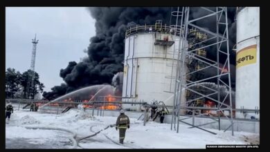 تصویر از حمله پهپادی اوکراین به مجتمع پتروشیمی باشقیرستان در قلب روسیه